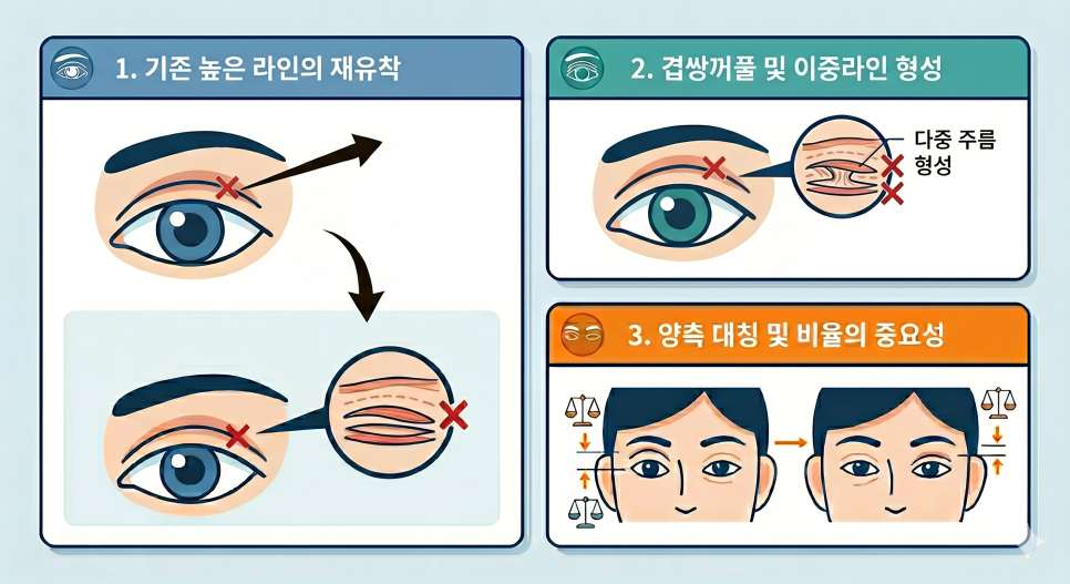 쌍꺼풀 재수술 설명 도해